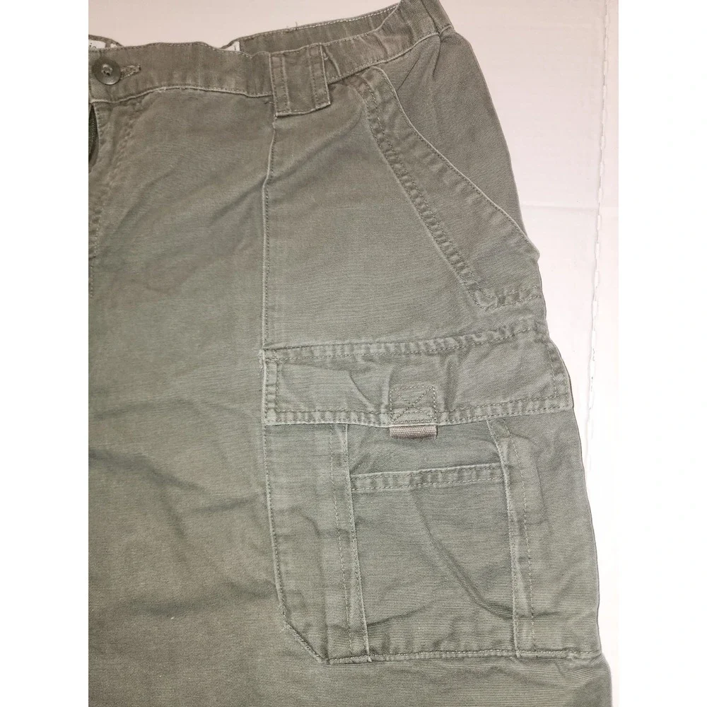Columbia Canvas Mens Cargo Outdoor Fishing Hiking Green Shorts Size 2XL Stretch